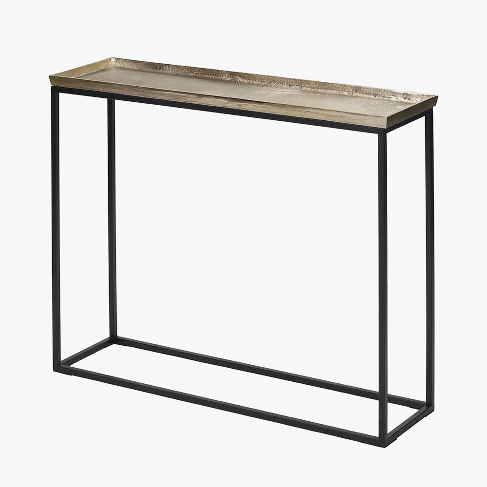 Gold Cast and Black Metal Console Table