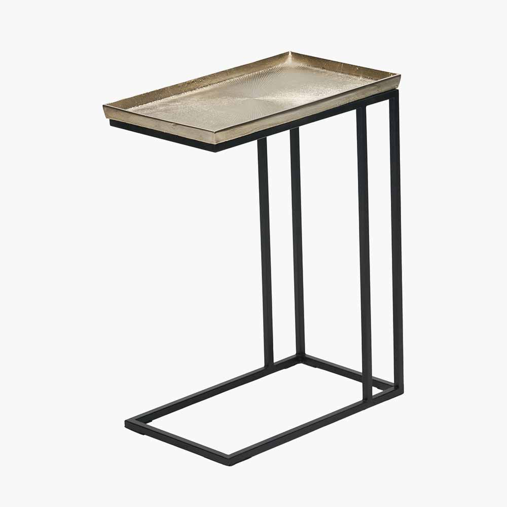 Gold Cast and Black Metal Supper Side Table