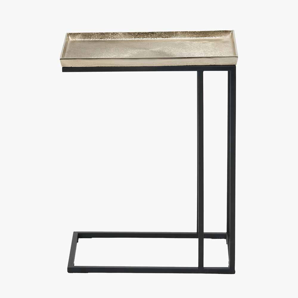 Gold Cast and Black Metal Supper Side Table