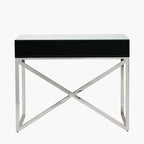 Mirrored Glass and Silver Metal Desk