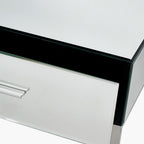 Mirrored Glass and Silver Metal Desk