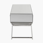 Mirrored Glass and Silver Metal Coffee Table