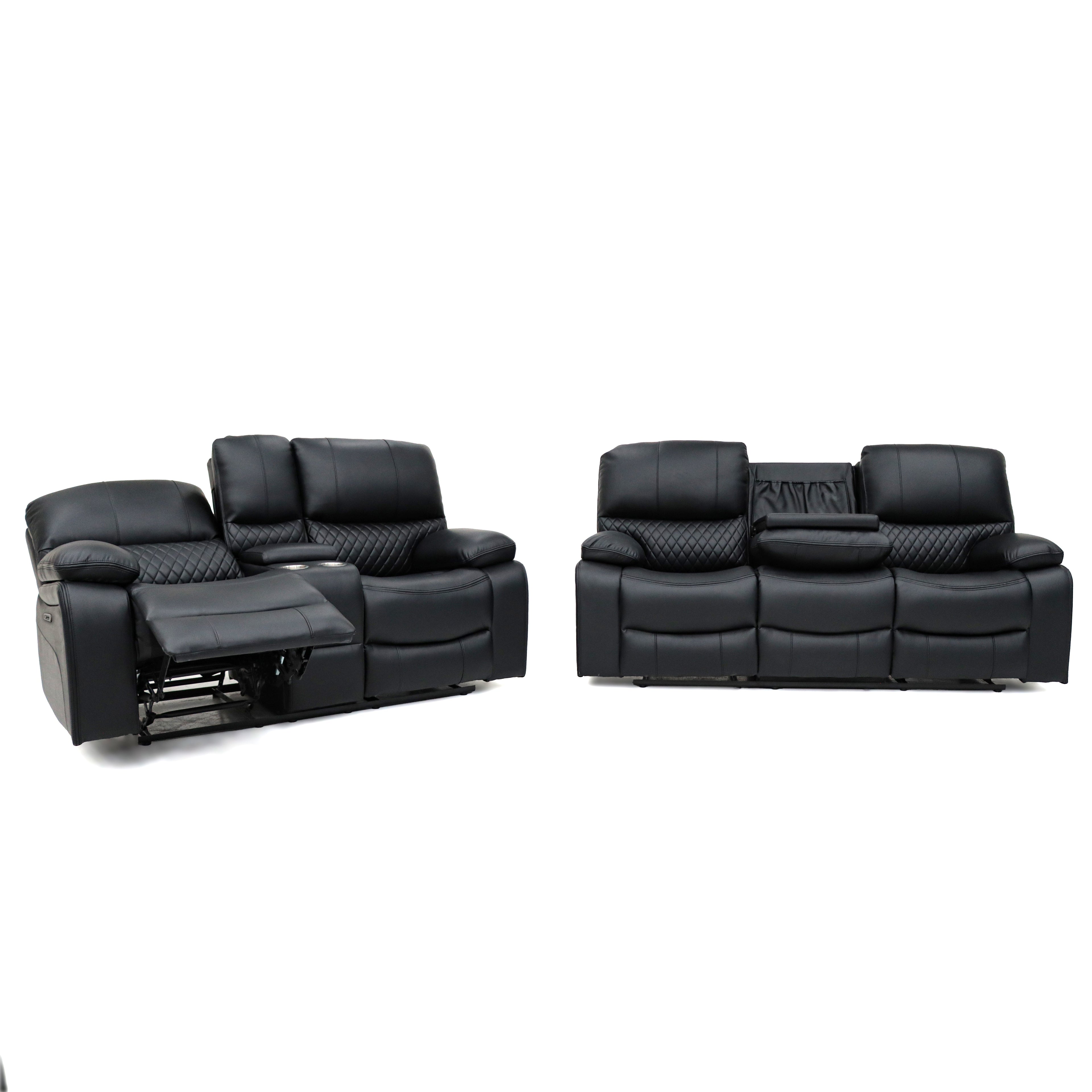 Orla Electric Recliner Sofa Black 3 Seater