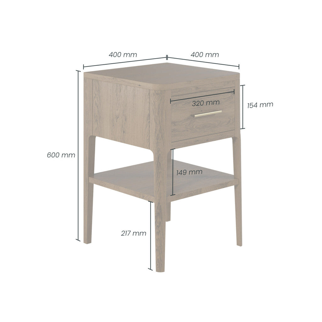 Amelie Bedside Brown one Drawer