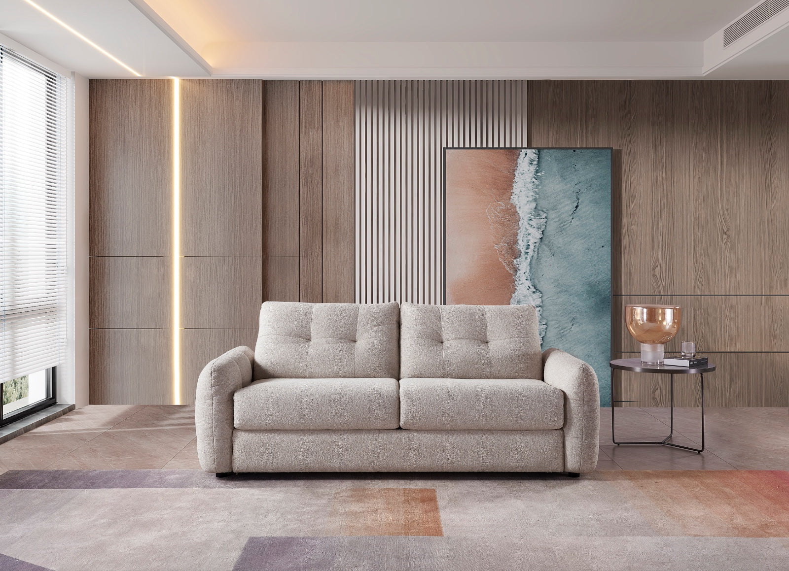 Athens Sofabed Beige 3 Seater