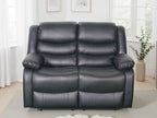 Manual Recliner Sofa Black 2 Seater