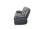 Manual Recliner Sofa Black 3 Seater