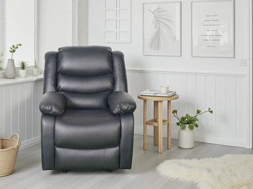 Manual Recliner Sofa Black Armchair