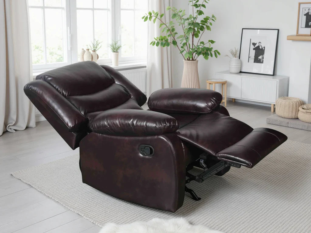 Manual Recliner Sofa Brown Armchair