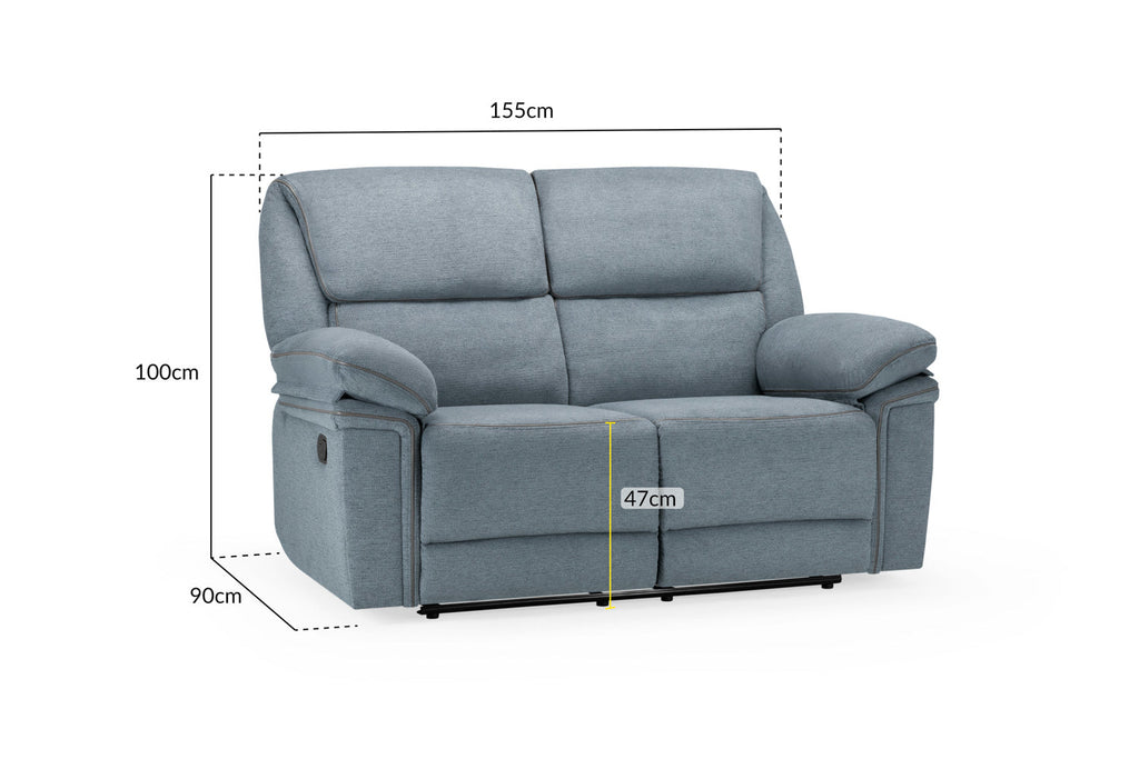 Elio 2 Seater Fabric Manual Reclining Sofa