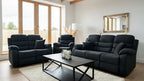 Manual Recliner Sofa Black 3+2+1 Seater Set
