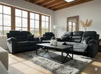Manual Recliner Sofa Black 3+2+1 Seater Set