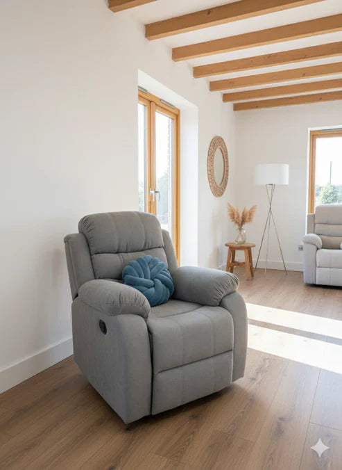 Stanley Manual Recliner Sofa Grey 3+2+1 Seater Set