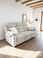 Manual Recliner Sofa Beige 3+2+1 Seater Set