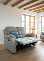 Manual Recliner Sofa Grey 3+2+1 Seater Set