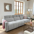 Electric Recliner Sofa Grey 3 Seater