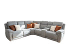 Electric Recliner Sofa Grey Large Corner