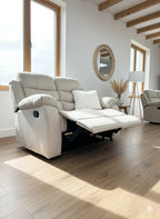 Manual Recliner Sofa Beige 3+2+1 Seater Set