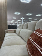 Electric Recliner Sofa Beige 3 Seater