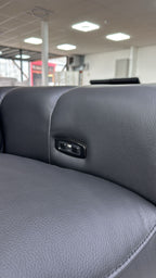 Genuine Leather Electric Recliner Sofa Black 2 Seater