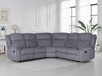 Recliner Sofa Grey Fabric Large Corner