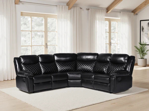 Myra Recliner Sofa Black Large Corner