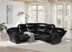 Recliner Sofa Black Large Corner