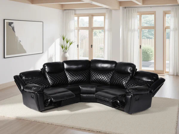Myra Recliner Sofa Black Large Corner