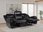 3 seater manual Recliner Sofa Black