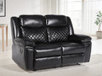 Recliner Sofa Black 2 Seater