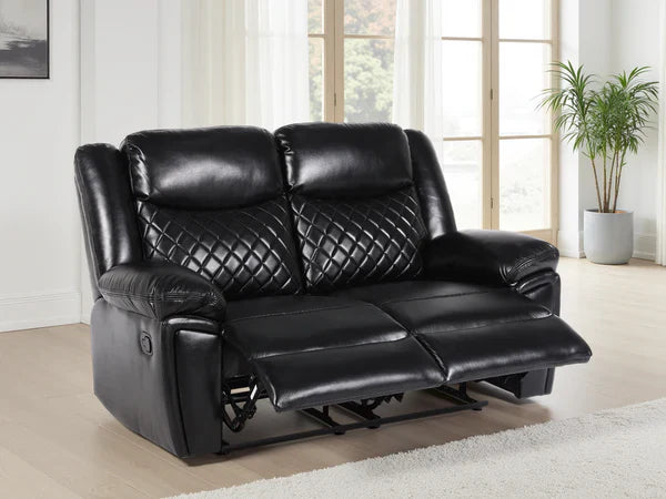 Recliner Sofa Black 2 Seater