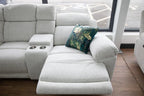Electric Recliner Sofa Beige Large Corner