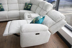Electric Recliner Sofa Beige Large Corner