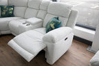 Electric Recliner Sofa Beige Large Corner