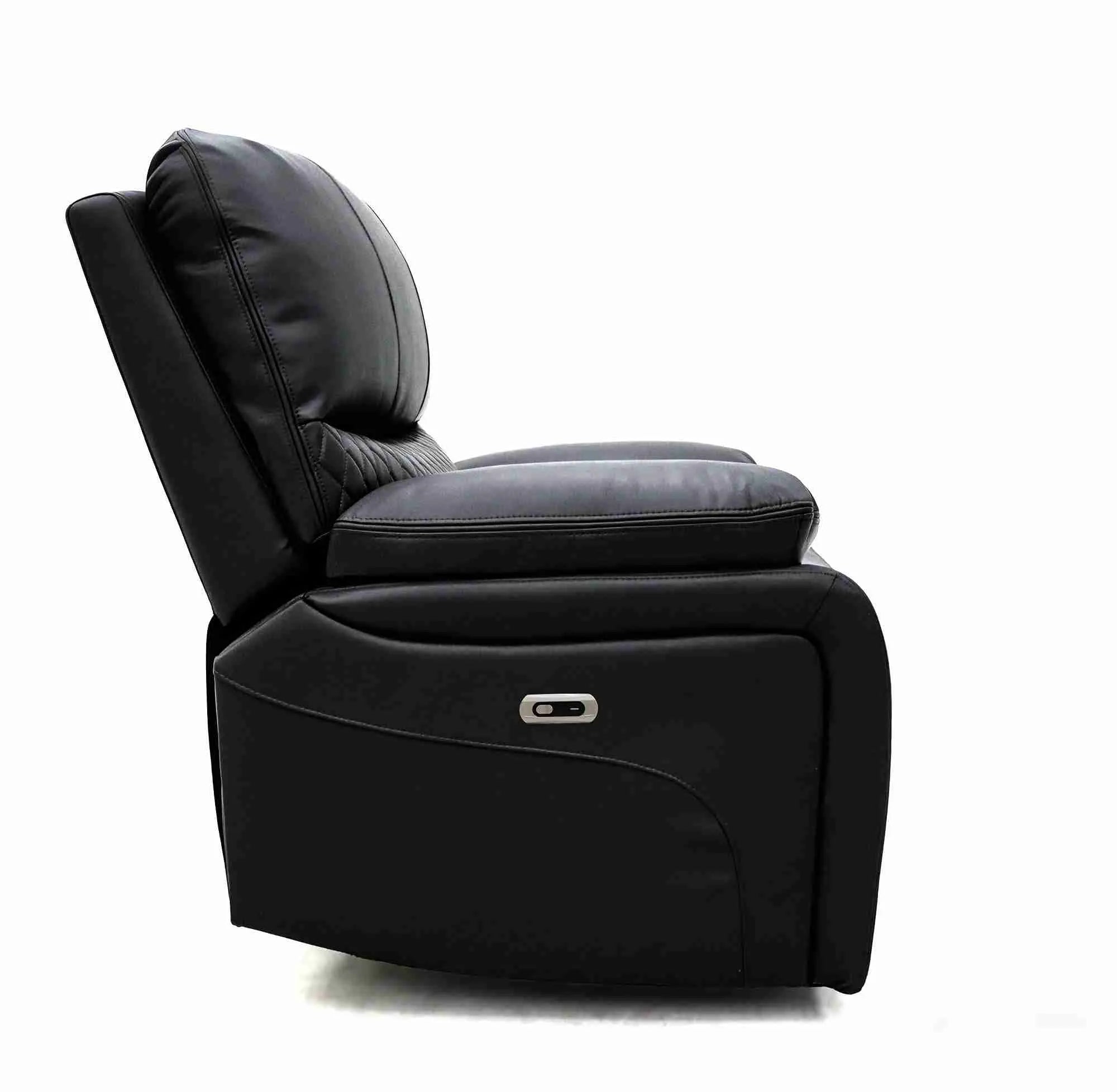 Orla Electric Recliner Sofa Black Armchair Leathair