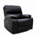 Electric Recliner Sofa Black Armchair Leathair