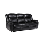 3 seater manual Recliner Sofa Black