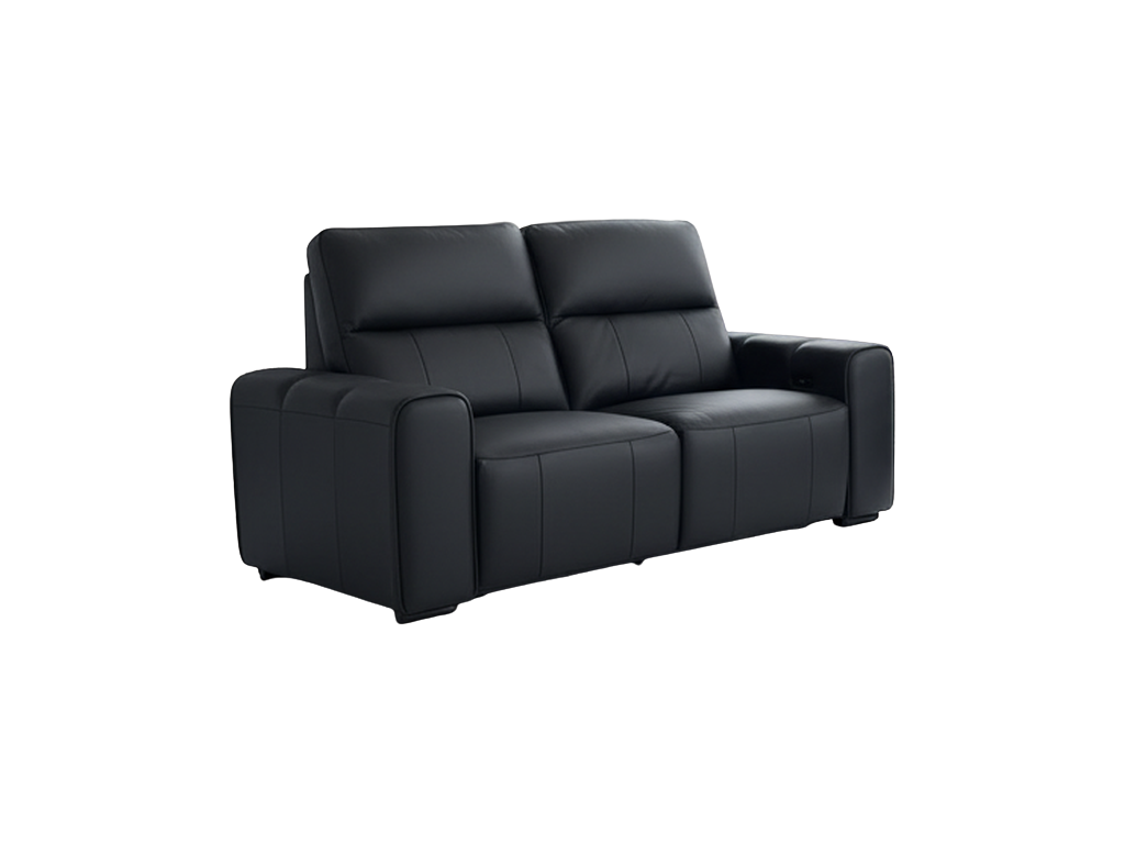Bellagio Genuine Leather Electric Recliner Sofa Black 2 Seater