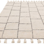 120x170cm Cream/Black Tile Rug Rug