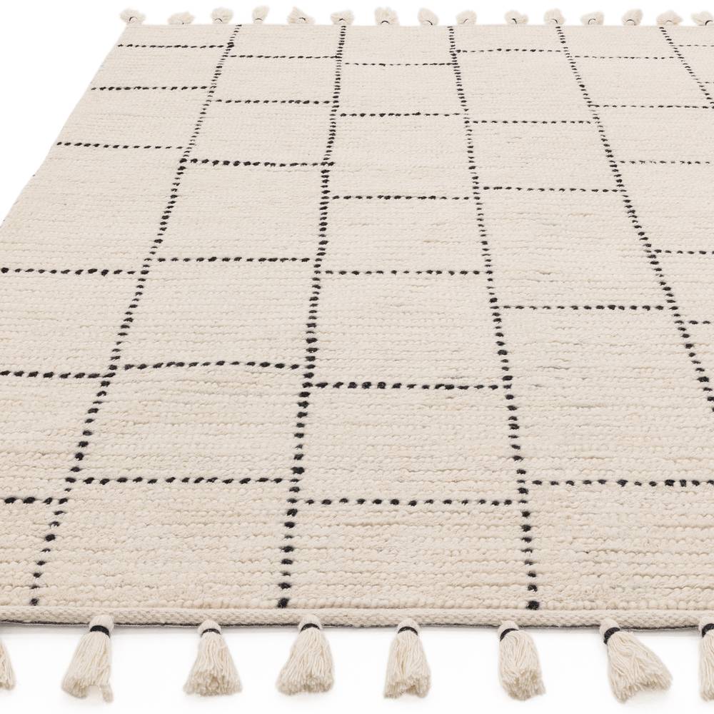 Nepal 120x170cm Cream/Black Tile Rug Rug