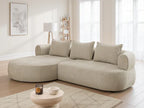 Beige Left Hand Corner Sofa