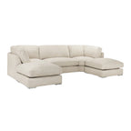 Sofa Beige Boucle U Shape Corner