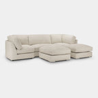 Sofa Beige Boucle U Shape Corner