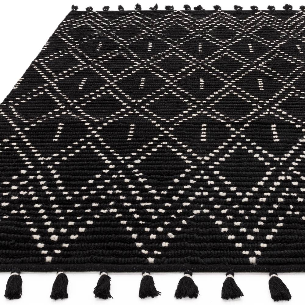 Nepal 160x230cm Black/Cream Diamond Rug Rug