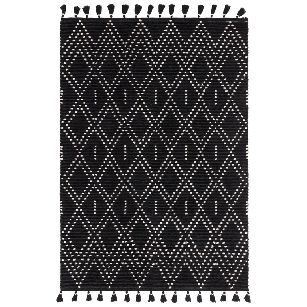 Nepal 120x170cm Black/Cream Diamond Rug Rug