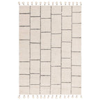 120x170cm Cream/Black Tile Rug Rug